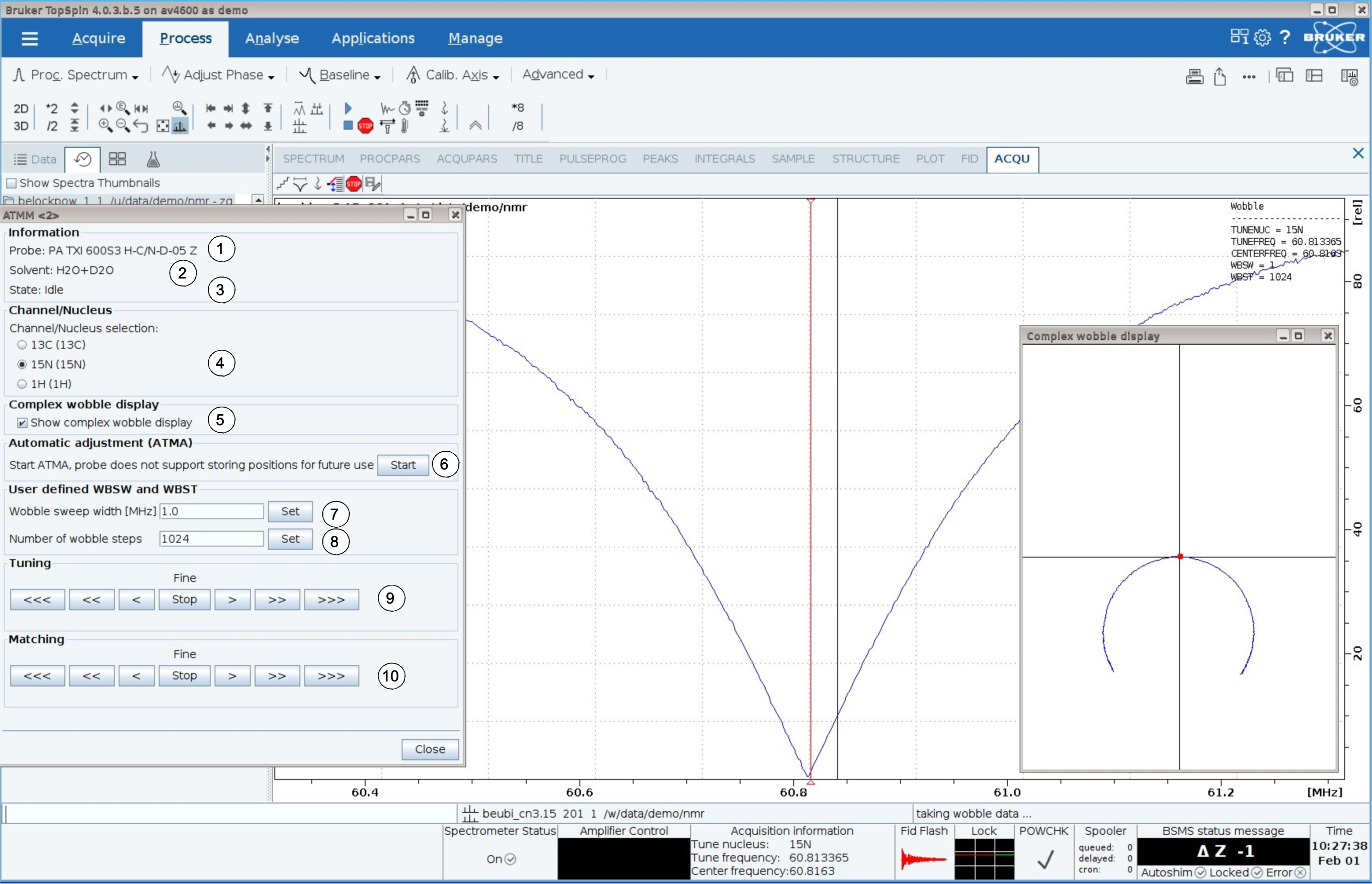 ATMM Probe Tuning/Matching Window